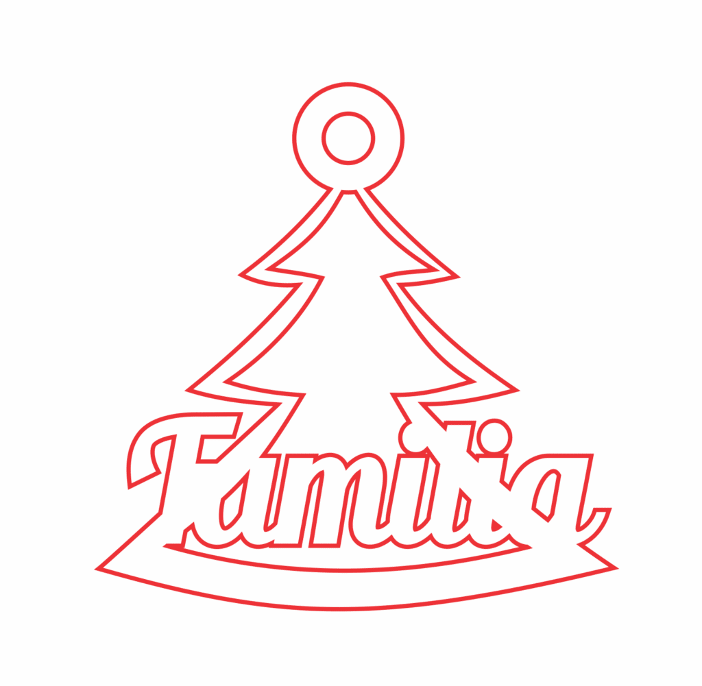 Esfera de Pino «Familia» — vector para corte CNC