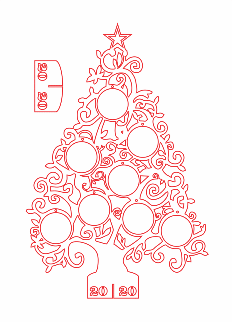 Árbol «Navidad 2020» — vector para corte CNC
