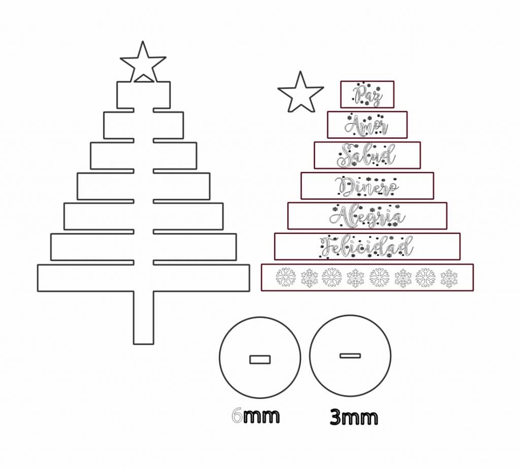 Árbol de deseos — vector para corte CNC