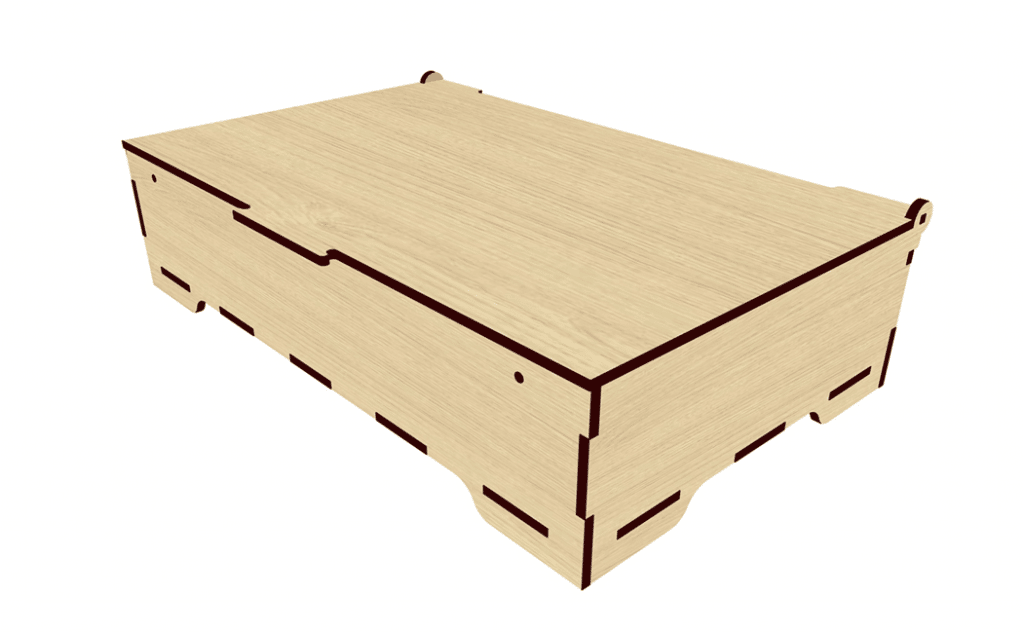 Caja rectangular con divisiones — vector para corte CNC