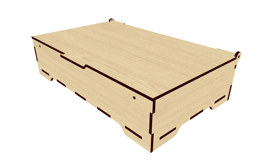 Caja rectangular con divisiones
