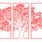Árbol en tríptico - Vector descarganle para corte CNC y grabado laser gratis | Stanser