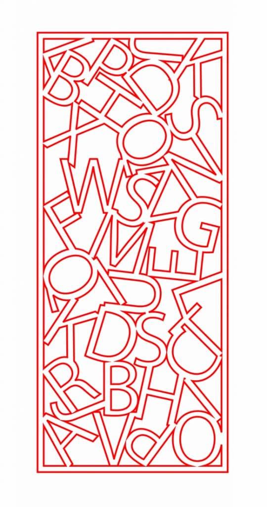 Celosía «Letras» — vector para corte CNC
