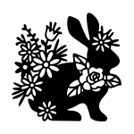 Conejo entre flores - Vector descarganle para corte CNC y grabado laser gratis | Stanser
