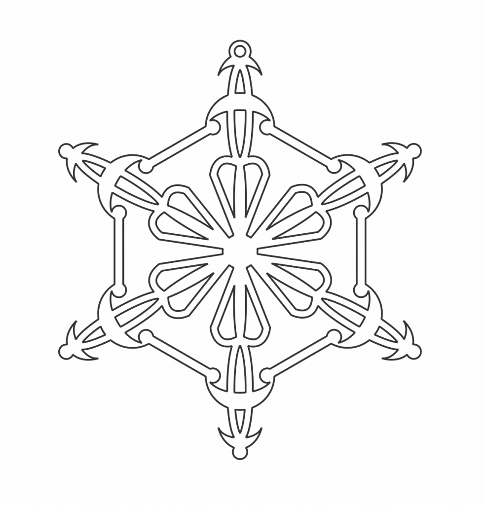 Copo de nieve 77 — vector para corte CNC