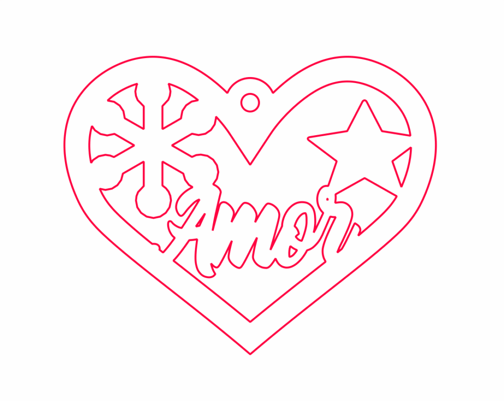 Corazón «Amor» — vector para corte CNC