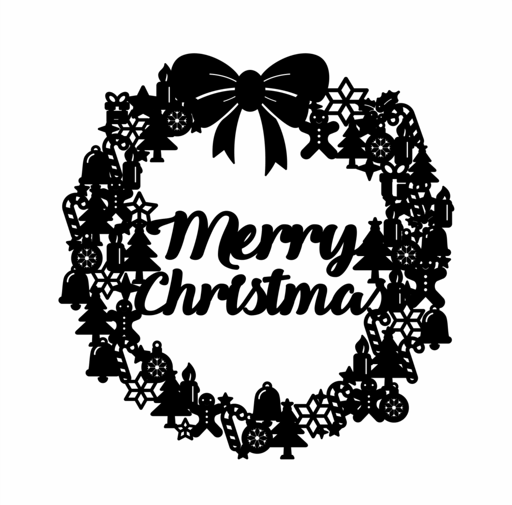 Corona «Merry Christmas» — vector para corte CNC