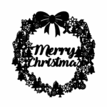 Corona "Merry Christmas" - Vector descarganle para corte CNC y grabado laser gratis | Stanser