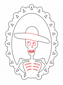 Cuadro ovale de calavera (hombre)