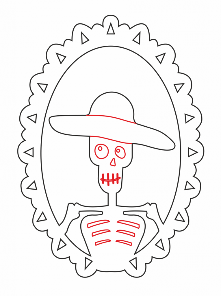 Cuadro ovale de calavera (hombre) — vector para corte CNC