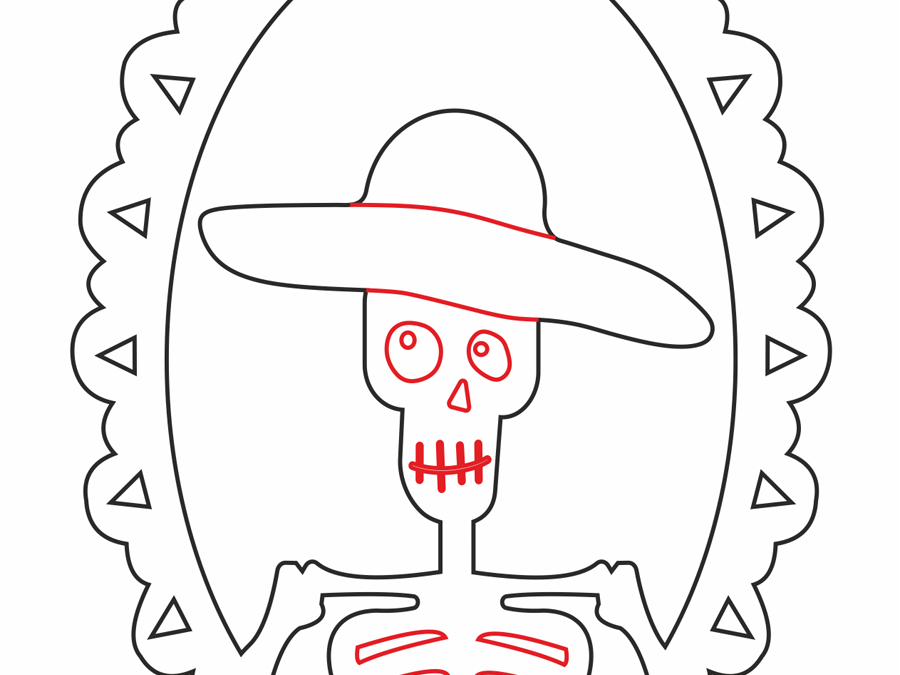 Cuadro ovale de calavera (hombre)