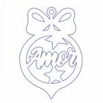 Esfera con moño "Amor" - Vector descarganle para corte CNC y grabado laser gratis | Stanser