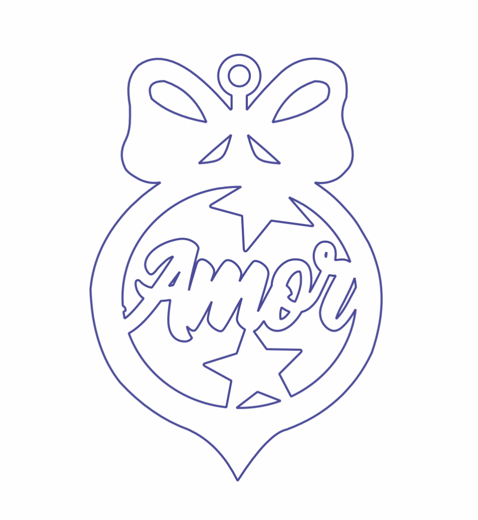 Esfera con moño «Amor» — vector para corte CNC