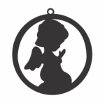 Esfera "Ángel rezando" - Vector descarganle para corte CNC y grabado laser gratis | Stanser