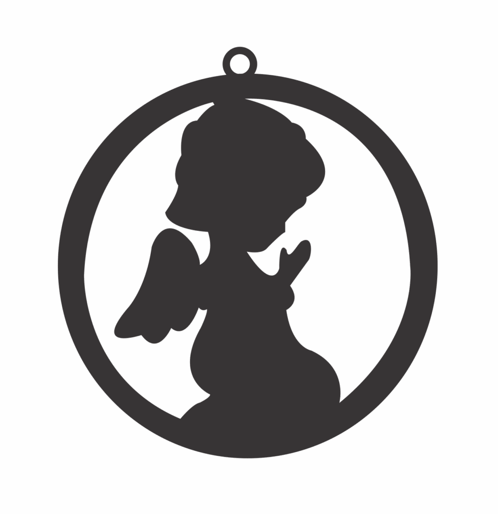 Esfera «Ángel rezando» — vector para corte CNC
