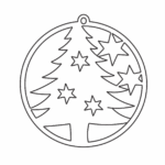 Esfera "Árbol y estrellas" - Vector descarganle para corte CNC y grabado laser gratis | Stanser