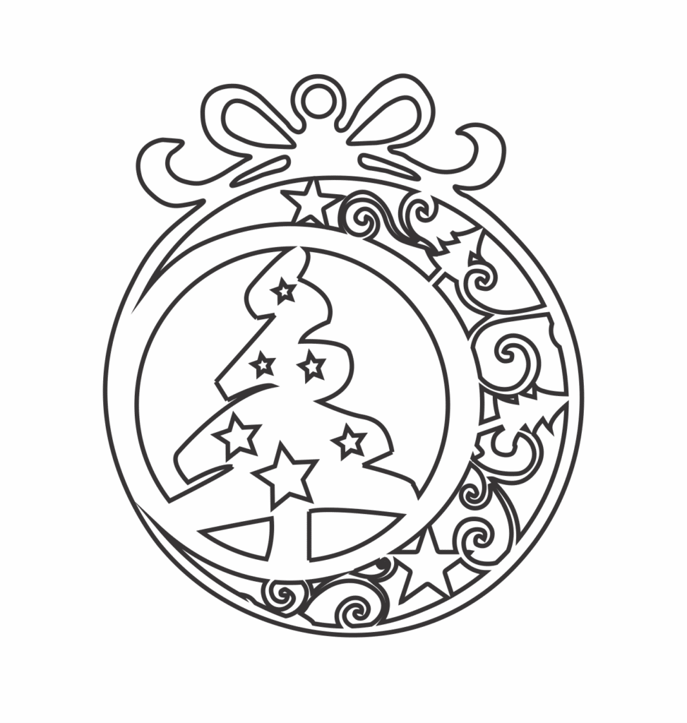 Esfera «Pinos» — vector para corte CNC