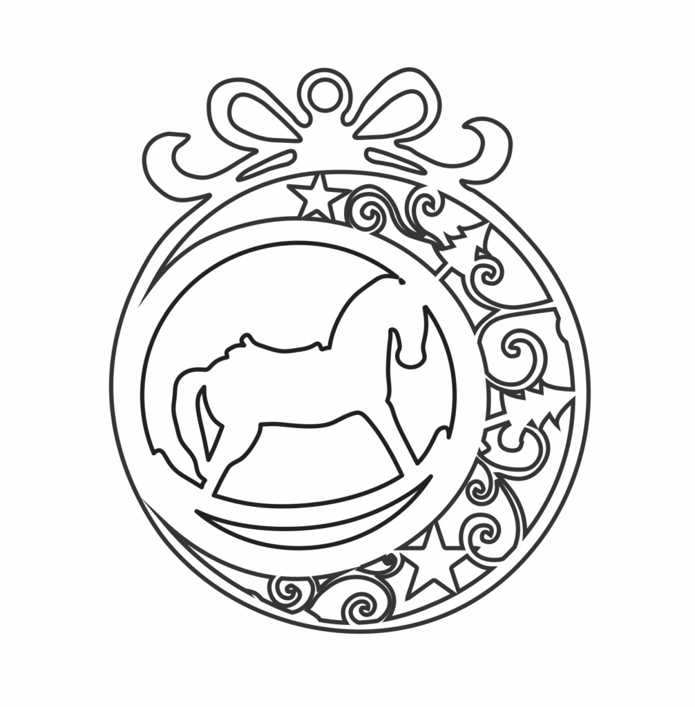 Esfera «Caballo de madera» — vector para corte CNC