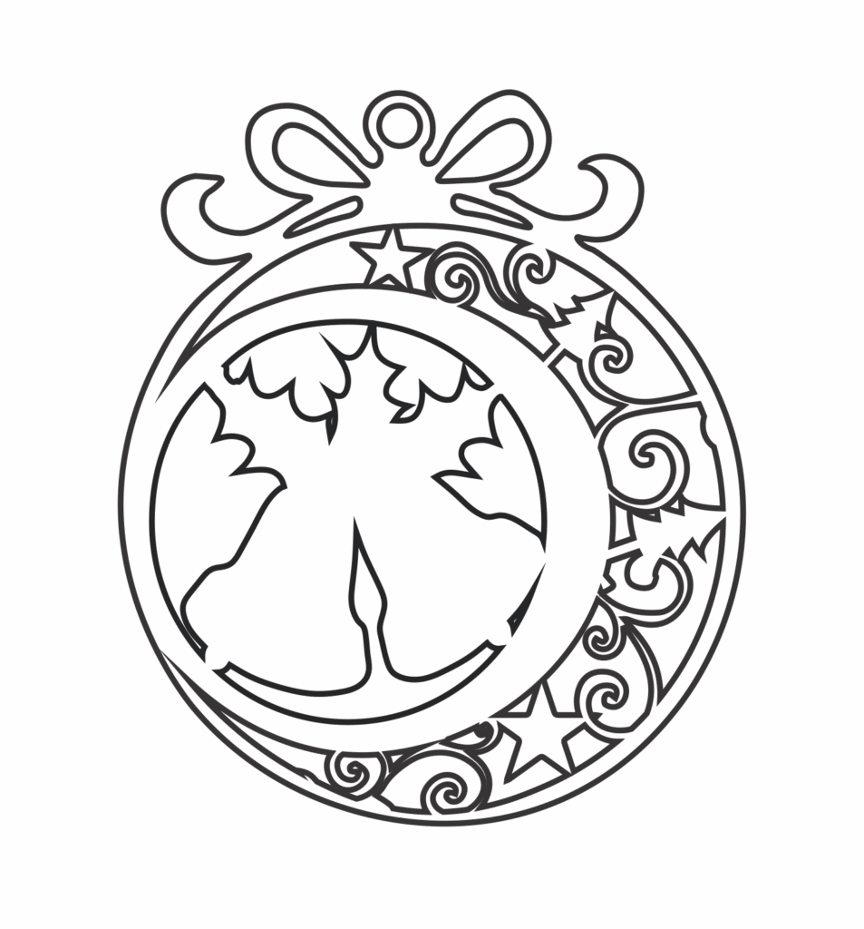 Esfera «Campanas navideñas» — vector para corte CNC