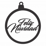 Esfera redonda "Feliz Navidad" - Vector descarganle para corte CNC y grabado laser gratis | Stanser