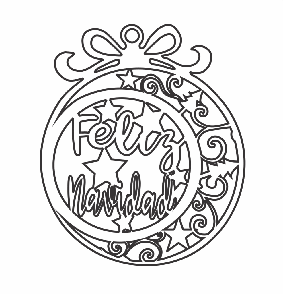 Esfera «Feliz Navidad» — vector para corte CNC