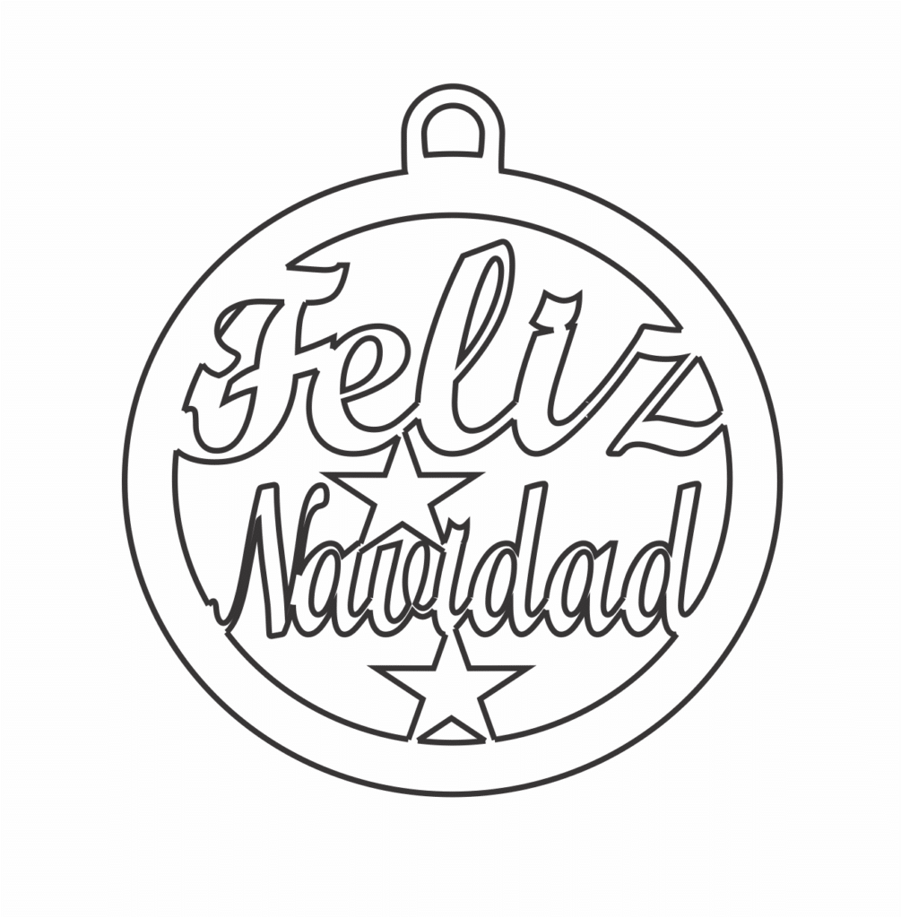 Esfera «Feliz Navidad y estrellas» — vector para corte CNC