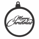 Esfera "Merry Christmas" - Vector descarganle para corte CNC y grabado laser gratis | Stanser
