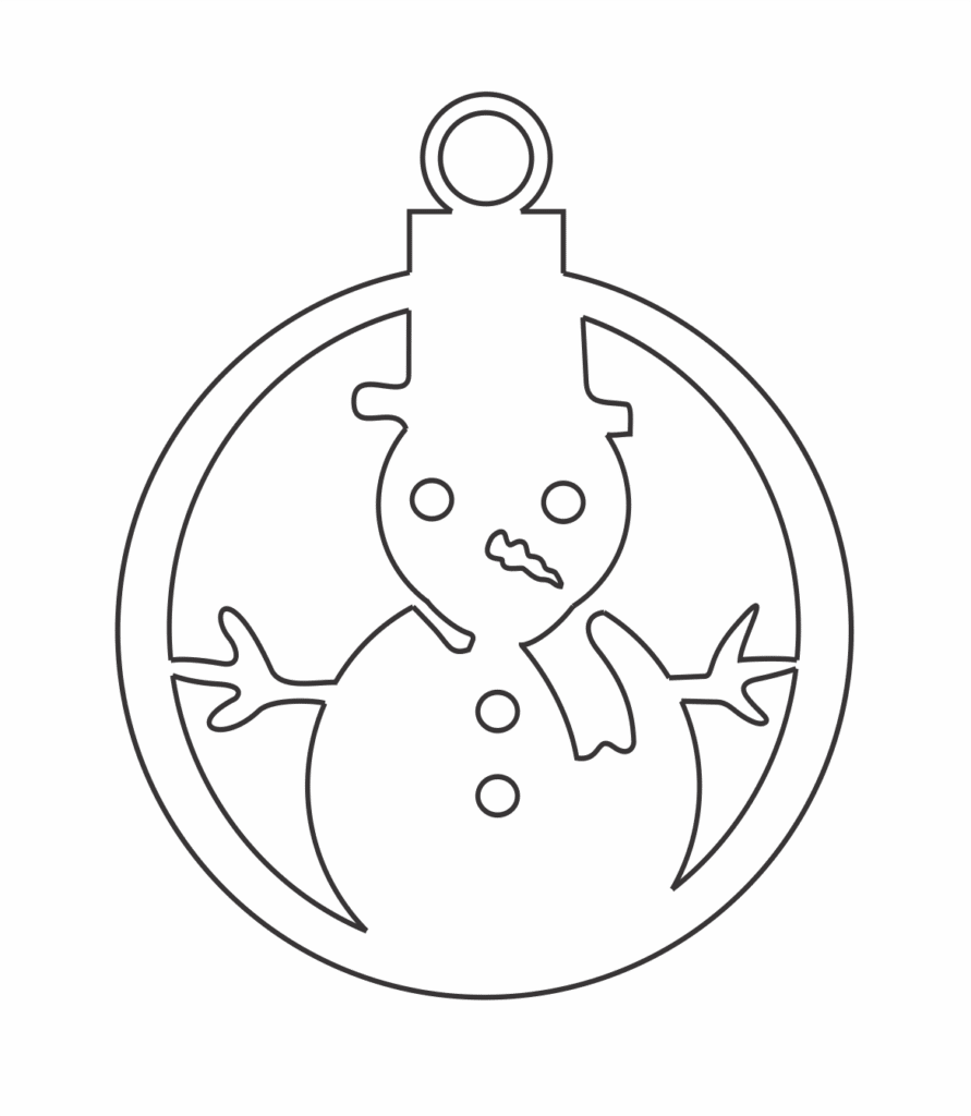 Decoración de muñeco de nieve — vector para corte CNC