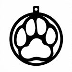Esfera "Huella de perro" - Vector descarganle para corte CNC y grabado laser gratis | Stanser