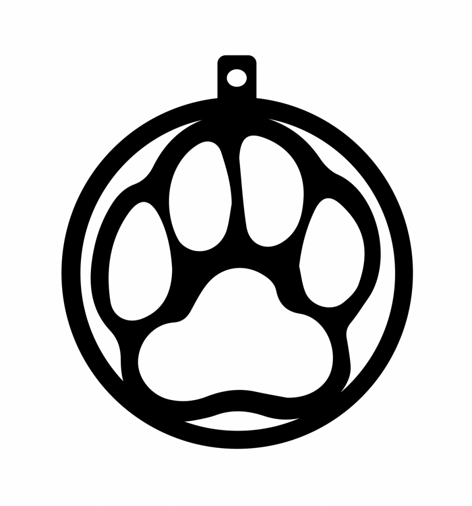 Esfera «Huella de perro» — vector para corte CNC
