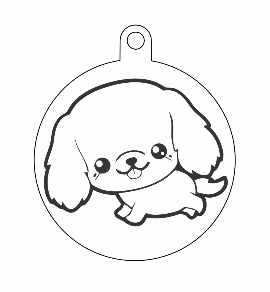 Esfera «Perro corriendo» — vector para corte CNC
