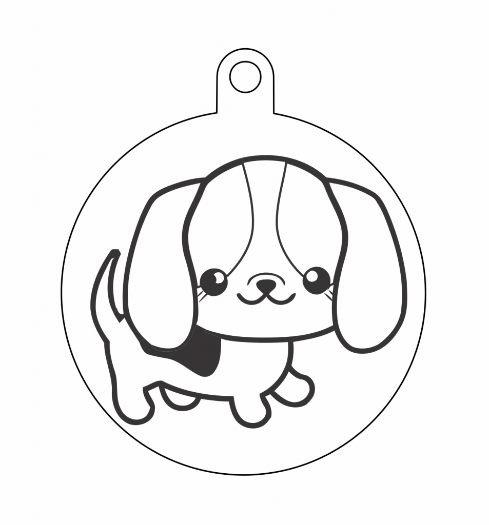 Esfera «Perrito sonriente» — vector para corte CNC