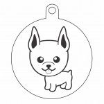 Esfera "Perro con lengua de fuera" - Vector descarganle para corte CNC y grabado laser gratis | Stanser