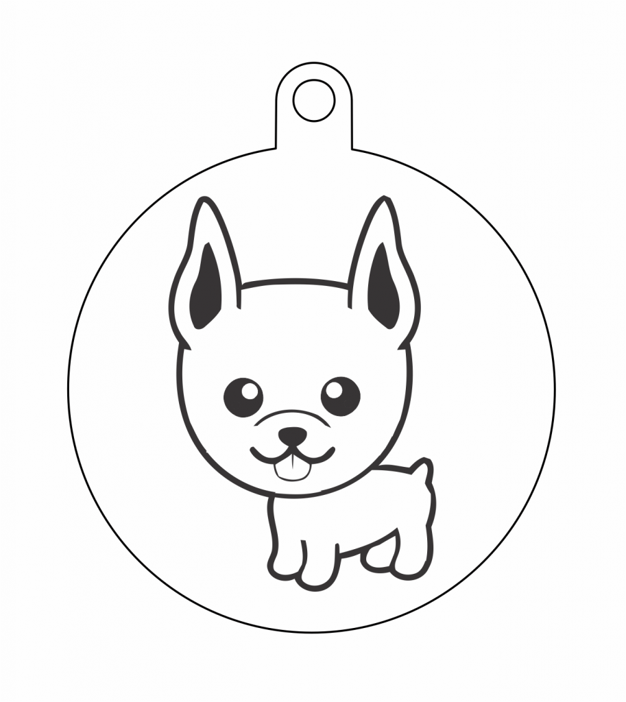 Esfera «Perro con lengua de fuera» — vector para corte CNC