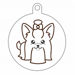 Esfera "Maltés con moño" - Vector descarganle para corte CNC y grabado laser gratis | Stanser