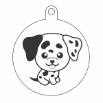 Esfera "Perro de oreja negra" - Vector descarganle para corte CNC y grabado laser gratis | Stanser