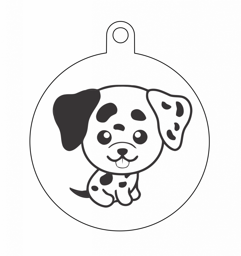 Esfera «Perro de oreja negra» — vector para corte CNC