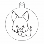 Esfera "Maltés de lengua afuera" - Vector descarganle para corte CNC y grabado laser gratis | Stanser