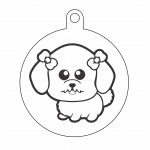 Esfera "Perrita con moños" - Vector descarganle para corte CNC y grabado laser gratis | Stanser