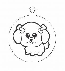 Esfera «Perrita con moños»