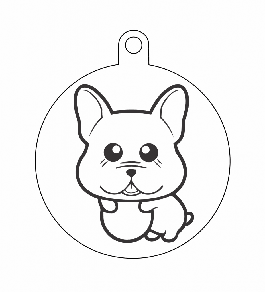 Esfera «Perro con pelota» — vector para corte CNC