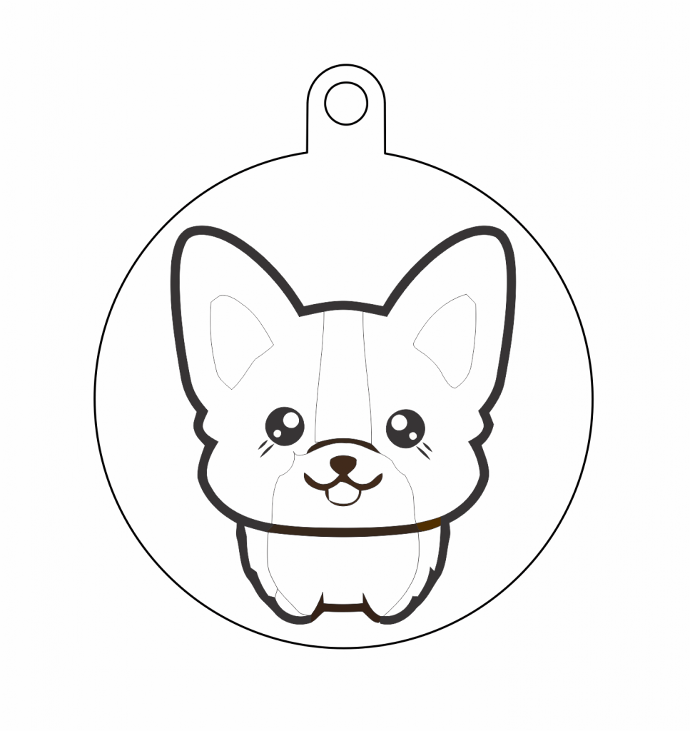 Esfera «Corgi» — vector para corte CNC
