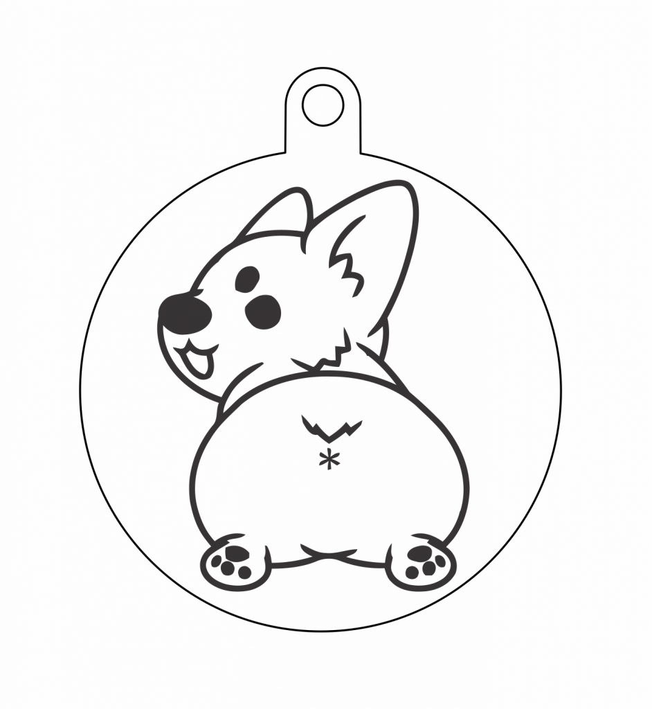 Esfera «Trasero de perrito» — vector para corte CNC