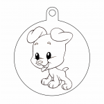 Esfera "Perrito feliz" - Vector descarganle para corte CNC y grabado laser gratis | Stanser