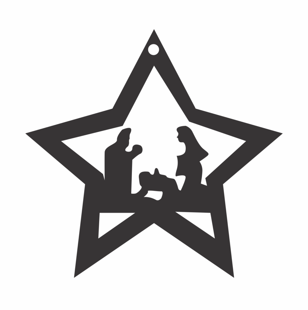 Esfera de estrella «Nacimiento» — vector para corte CNC