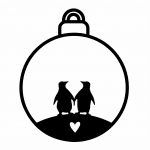 Esfera "Par de pingüinos" - Vector descarganle para corte CNC y grabado laser gratis | Stanser