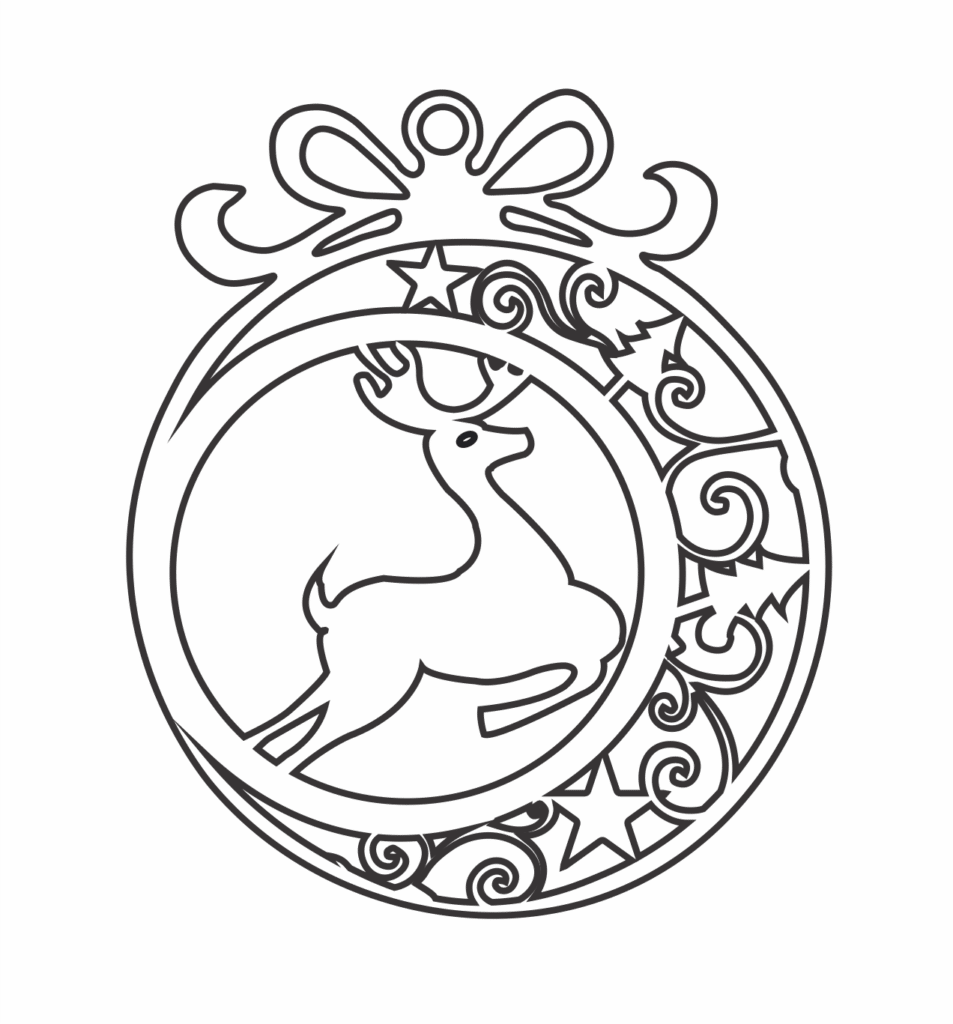 Esfera «Reno brincando» — vector para corte CNC