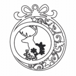 Esfera "Renos y copos" - Vector descarganle para corte CNC y grabado laser gratis | Stanser