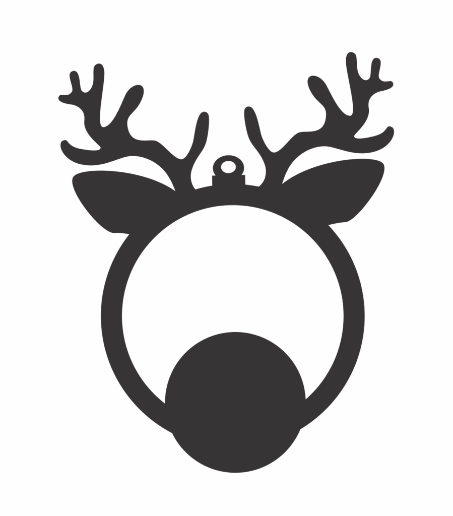 Esfera «Rodolfo el Reno» — vector para corte CNC