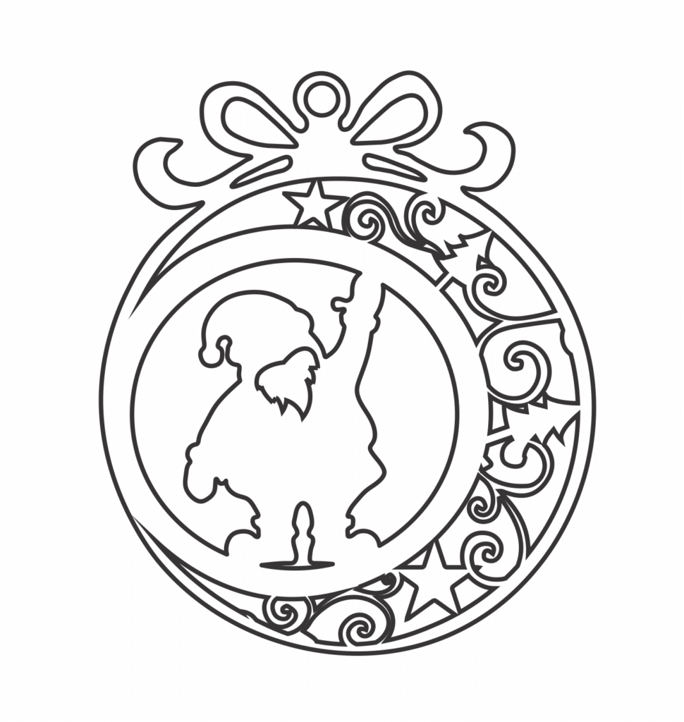 Esfera «Santa saudando» — vector para corte CNC